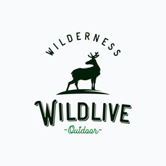 Expedition adventure wild deer logo