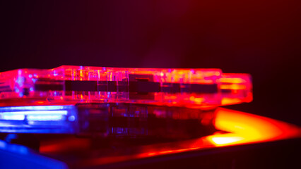 Vintage cassette tape player in neon light. 80s - 90s advertisement style. Disco party nostalgy concept