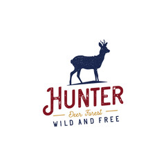 Expedition adventure wild deer logo