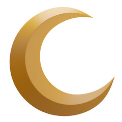 3d illustration of crescent icon isolated