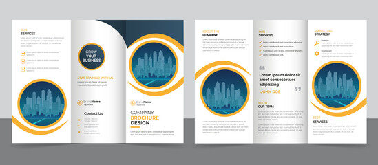 Creative corporate modern business trifold brochure template, trifold layout, a4 size brochure