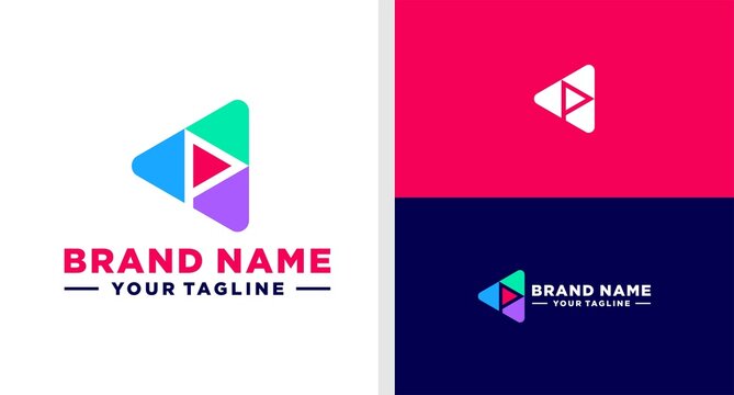 LETTER P LOGO TRIANGLE NEGATIVE SPACE EDITABLE