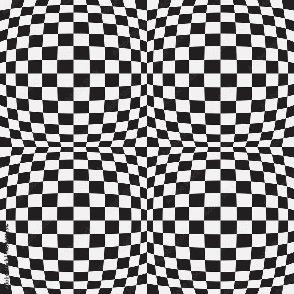 Poster Convex chessboard in vector. Simple vector seamless checkerboard pattern.