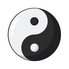 Yin Yang symbol. Cartoon. Vector illustration