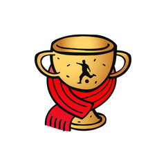 sports cup with a scarf