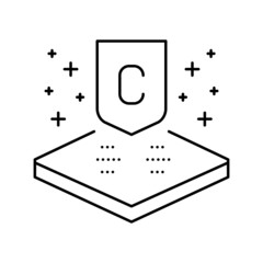 chemical treatment fabrics properties line icon vector illustration