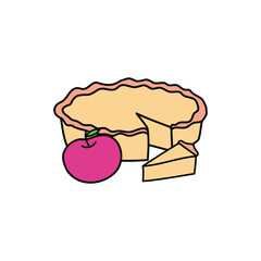 Apple pie vector simple illustration