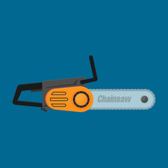 Chainsaw icon in flat style vector