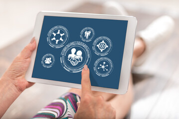 Collaboration concept on a tablet