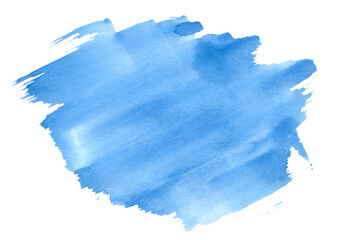 Watercolor blue Blot on white background. Colorful Blot