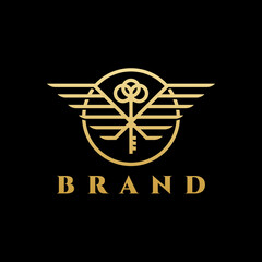 luxury fly key logo design