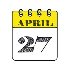 April 27 calendar icon. Vector illustration in flat style.