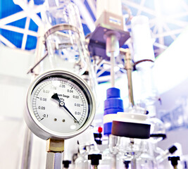 Dial gauge of glass chemical reactor