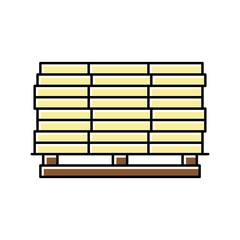 wooden planks on pallet color icon vector illustration