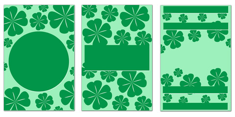 Happy St. Patrick's Day greeting card clover illustration. flyer, brochure, holiday invitation, corporate holiday.
