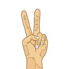 Prosthetic hand for disabled people. Medical support and healthcare.