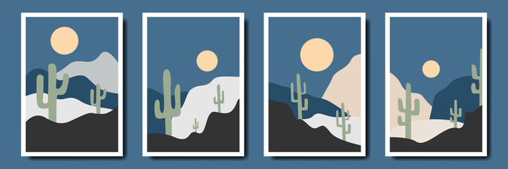 Minimalist collection modern abstract leaves tropical botanical bohemian style, poster, print, wall, decor, boho