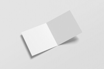 Square bifold brochure, greeting card, or invitation card mockup