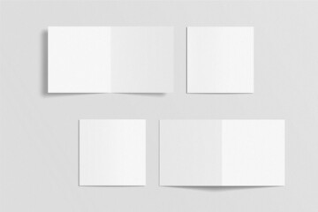 Square bifold brochure, greeting card, or invitation card mockup