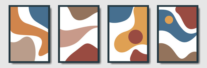 Minimalist collection modern abstract background bohemian style, poster, print, wall, decor, boho