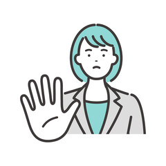 若いビジネスウーマンの拒否するポーズ