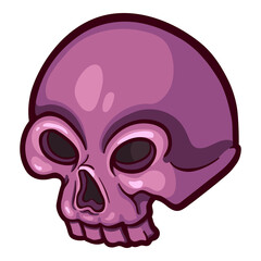 Skull Illustration. Comics Style Skeleton Icon