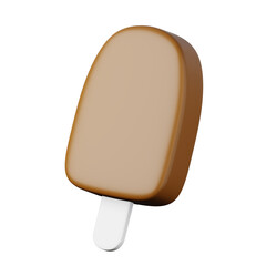 Icecream on stick high quality 3D render illustration icon.