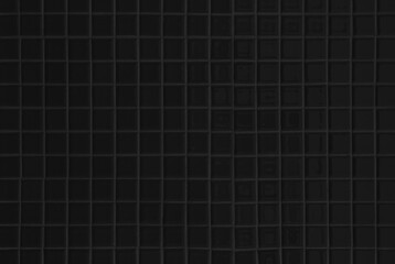 Black tiles ceramic wall and floor, dark marble abstract background. Design geometric mosaic texture decoration