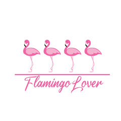 Flamingo,beautiful cute pink flamingo on white background t-shirt fashion design