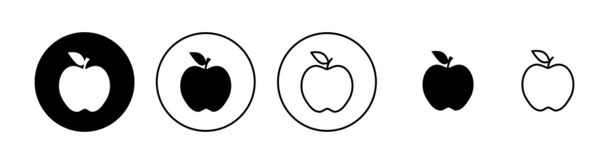 Apple icons set. Apple sign and symbols for web design.