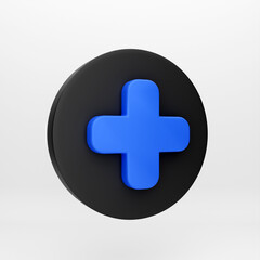 Fototapeta premium 3d cartoon icon add plus new for mockup template presentation infographic 3d render illustration