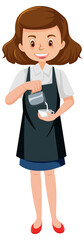 A barista cartoon character on white background