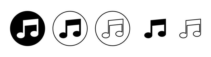 Music icons set. note music sign and symbol