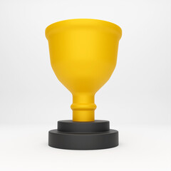 3d cartoon icon trophy for mockup template presentation infographic  3d render illustration
