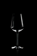 empty glass on a black background