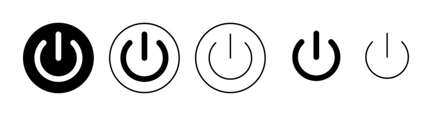 Power icons set. Power Switch sign and symbol. Electric power