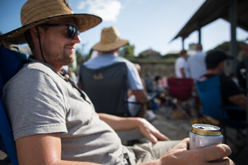 Man drinking beer