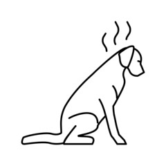 punished dog line icon vector illustration