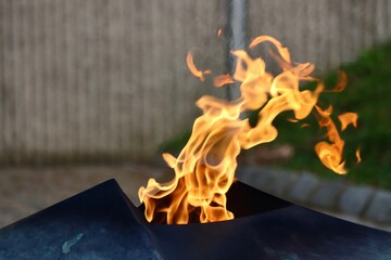 Eternal fire of National Monument of the Solidarity in Luxembourg, commemorating dead of World War 2