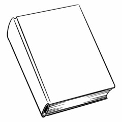 vector hand drawn book in doodle style. closed books isoleted on white