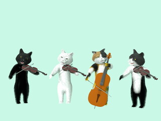 楽器を弾く猫たち・弦楽四重奏