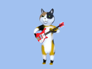 楽器を弾く猫たち・グループサウンズ