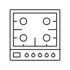 gas cooktop line icon vector illustration