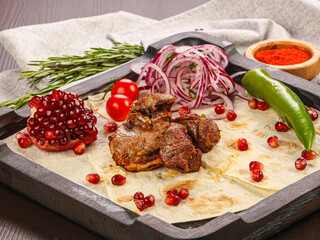 Caucasian traditional Lamb meat barbecue