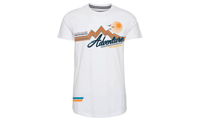 Retro line with snowboarding vector print design for t shirt, sticker, poster and others. Mountain adventure vector artwork design.