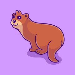 cute otter illustration suitable for mascot sticker and t-shirt design