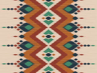 Abstract colorful ikat art. ethnic seamless pattern in tribal. Striped Mexican style. Design for background, illustration, wrapping, clothing, batik, fabric, embroidery.