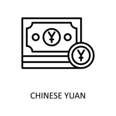 Chinese Yuan Vector Outline Icon Design illustration. Fintech Symbol on White background EPS 10 File