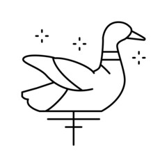 stuffed decoy for duck line icon vector illustration