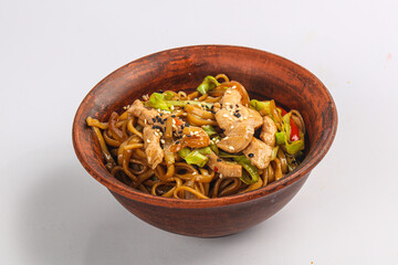 Asian traditional Udon with chicken